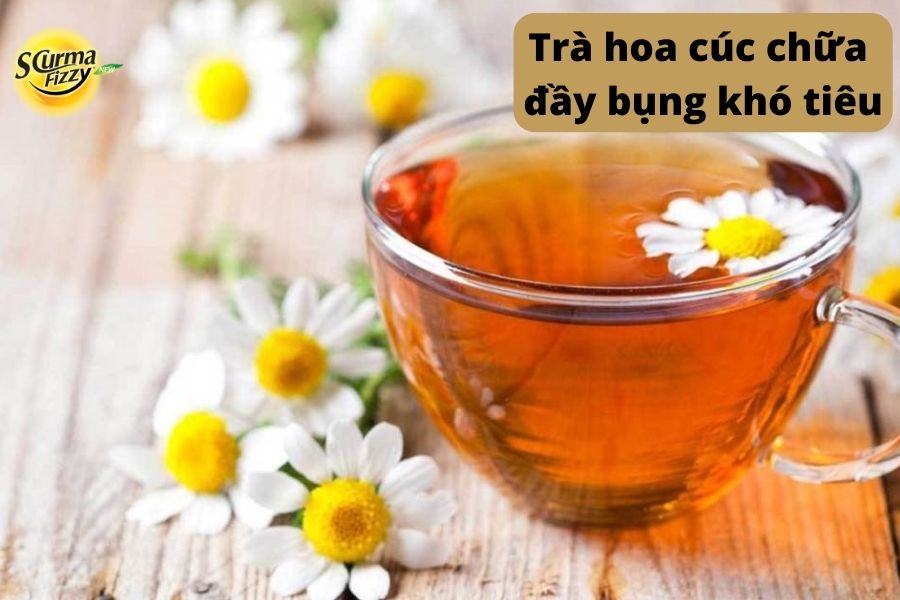 trà hoa cúc chữa đầy bụng khó tiêu